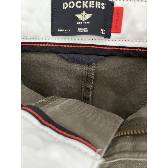 Dockers Mens 40 Straight Smart 360 Flex Khaki Green Pants Casual - Picture 6 of 14